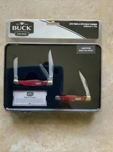 Buck Knives 373 Trio & 379 Solo Knife Set Combo Collectible Tin - Picture 1 of 2