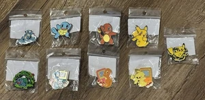Lote De 9 Alfileres Esmaltados Pokemon Pikachu Squirtle Charmander Bulbasaur TOTALMENTE NUEVOS - Imagen 1 de 10