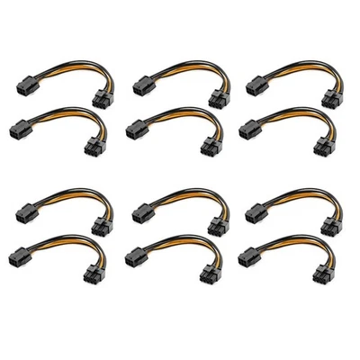 12 Pack Grafik Karte 6 Poliges Bis 8 Poliges PCIe Adapter Strom Kabel (GPU 5378 - Bild 1 von 4