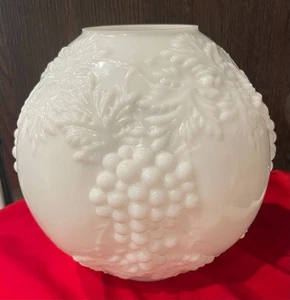 Vintage Grape Custer White Milk Glass Round/Sphere Lamp Shade - Picture 1 of 10