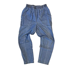 Vintage 90s Cascade Blues Elastic Waist Jeans Sz 8 Cotton Denim Pants Casual USA - Picture 1 of 11