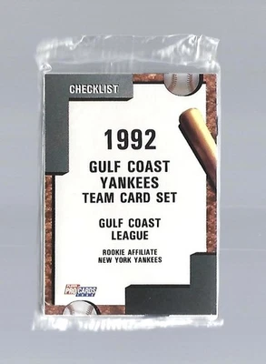 Derek Jeter - Juego de tarjetas de béisbol sellado 1992 Gulf Coast Yankees equipo - Yankees de Nueva York Foto 1 de 3