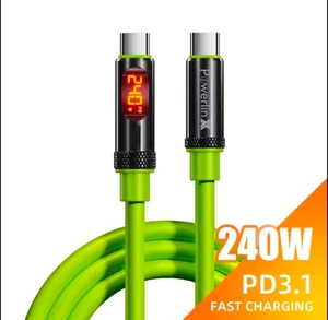 USB C to USB C Cable & Data Transfer Lead with LED Display Pd 240w For Apple - Picture 1 of 7