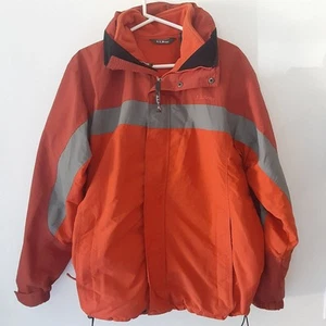 Giacca invernale LL Bean vintage outdoor poliestere arancione grigio uomo M OWV93 - Foto 1 di 20