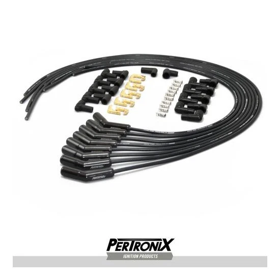 Cables de bujía lanzallama Pertronix 8282115HT, negro, 45 grados Foto 1 de 4