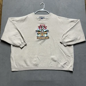 Vintage Big Dogs Sweatshirt Herren 5XL Beige It Was This Big Bestickt Rundhals - Bild 1 von 11