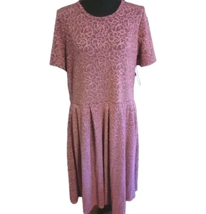 NWT LulaRoe Amelia Dress XL Shortsleeve Pleated Pockets Pink NEW - Picture 1 of 5