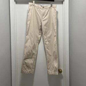 Tommy Hilfiger Mens 33/32 Straight Chino Trousers Beige Cotton Classic Fit  31” - Picture 1 of 16
