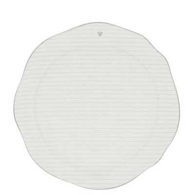 Frühstücksteller HEART STRIPES mit grauen Streifen D. 23cm Bastion Collections - Bild 1 von 2