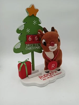 Rudolph the Red Nosed Reindeer  Plush Wood Tree Countdown to Xmas #udb2 - Image 1 of 4