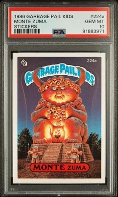 PSA 10 GEM MT 1986 Topps Garbage Pail Kids OS6 #224a MONTE ZUMA 6th Series - Image 1 of 2