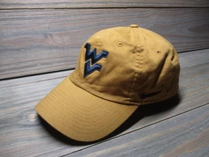 West Virginia Mountaineers Hat Cap Strap Back NCAA Football Mens Nike Dri-FIT - Picture 1 of 11