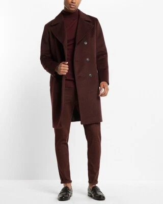 NEW EXPRESS $298 REDWOOD WOOL BLEND WATER RESISTANT TOPCOAT COAT SZ X SMALL - Image 1 of 4