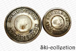 2 Buttons From The Bank COMPAGNIE ALGÉRIENNE. France, Circa 1920. 20/16 Mm - Picture 1 of 3