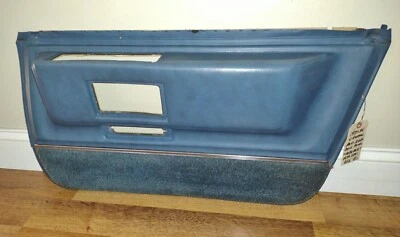 1971-76 Cadillac Fleetwood Sedan Deville Rear Lower Door Panel Pad Armrest  BLUE - Image 1 of 4