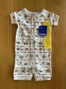 Gymboree NWT Romper Outfit VINTAGE 0-3 Months Jungle Baby Pajamas Kids Newborn - Picture 1 of 2