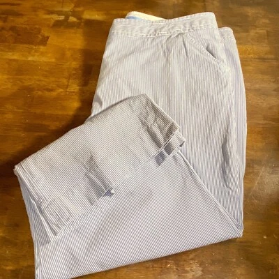 Pantalones capri para mujer Attention Brand talla 16 azul marino y blanco a rayas Foto 1 de 4