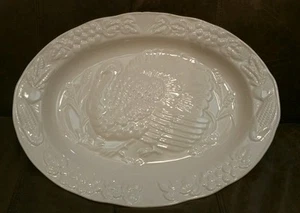 Plato grande blanco de Acción de Gracias Tom Pavo Recompensa Japón 19 X 14 - Imagen 1 de 6