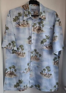 Camisa vintage Windham Pointe azul tropical de algodón hawaiano 49"-122,5 cm L (101RL) - Imagen 1 de 3