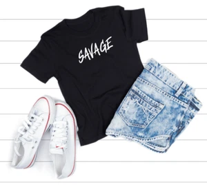 Savage Shirt - Trendy T-Shirt for Kids, Tweens, Teens, Adults - Picture 1 of 7