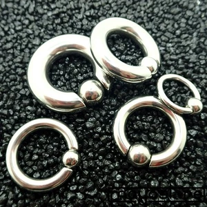 2MM-10MM BCR PIERCING RING GEBOGEN PRINZ ALBERT HELIX INTIM EDELSTAHL SILBER CBR - Bild 1 von 1