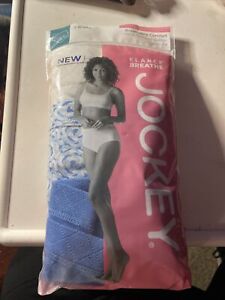 New Jockey Women's size 7 Underwear Elance Cotton Brief 3 Pack Nordic Blue Flor