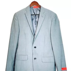 Alfani Slim Fit Blue Gray Wool Blend Mens Suit Jacket 36R Tailored Macys Exc - Picture 1 of 9