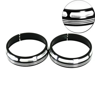 4.5" Burst Vorbei Lichter Visier Stil Blinker Trim Ringe Schwarz Für Harley FLHT - Image 1 of 4