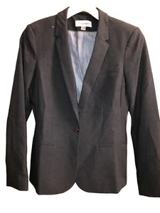 CALVIN KLEIN 10 NWoT Blazer Jacket Gray 1 button Front Msrp$139 🧡🧡 - Picture 1 of 7