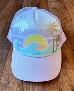 Gymboree Girls' Purple Trucker Hat, Palm Trees Beach Sun, Size M/L 10-12, NWOT - Picture 1 of 4