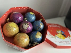 Gorgeous Boxed Set Of 7 Disney Beauty And The Beast Christmas Tree Baubles - Picture 1 of 4