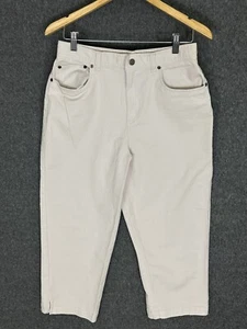 Relativity Womens Jeans Capri Size 12 Beige High Rise Denim 23” Inseam Zip Fly - Picture 1 of 13
