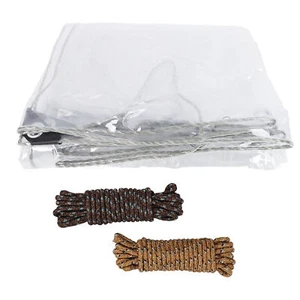 3x5m PVC Tarp Tarpaulin Boat Tent Waterproof Outdoor Canopy Shade Cover Clear - Picture 1 of 16