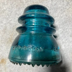 Vintage Hemingray Glass Insulator No 42 Made in USA Green 4" - Picture 1 of 8