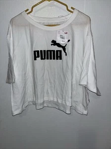 Puma Womens Essential Logo Cotton Cropped T-shirt - Picture 1 of 5