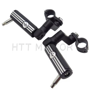 Unique Skull Foot Pegs Black For Harley-Davidson Softail Male Peg Mount - Picture 1 of 8