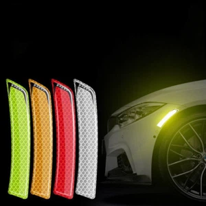 2Pcs Car Bumper Wheel Eyebrow Fender Stickers Reflective Safety Warning Decals  - Picture 1 of 19