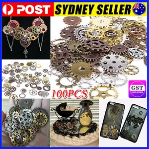 100g Assorted Gears Steampunk Cogs Gears Pendants Clock Wheels Gear Mix DIY Craf - Picture 1 of 8