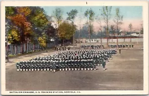 Bataillon Enmasse US Navy Trainingsstation Norfolk VA Virginia Postkarte - Bild 1 von 2