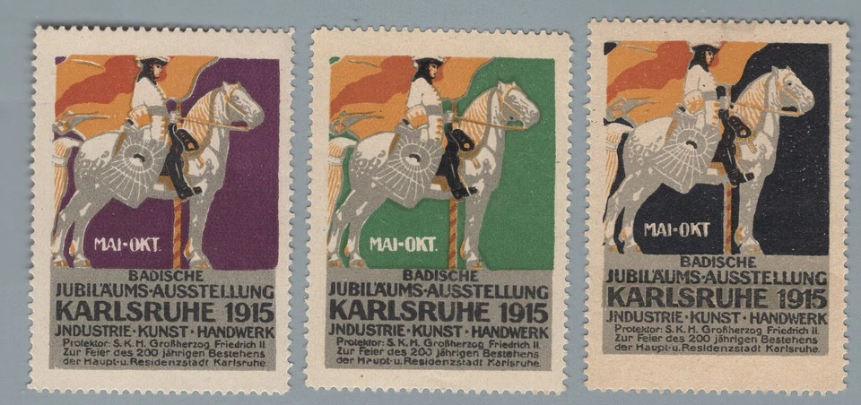 ES0281 Poster stamps: Karlsruhe 1915 art and industry exhibition - Image 1 of 1