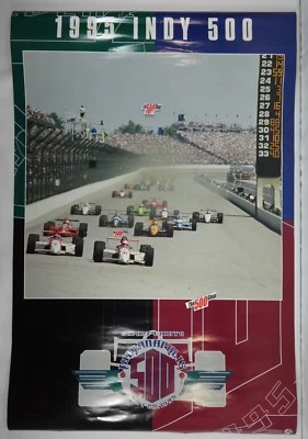 1995 Indianapolis 500 Event Promo Collector Poster Indy 500 IndyCar Al Unser Jr - Image 1 of 4
