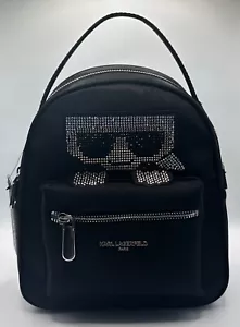 Karl Legerfeld Paris Black & Rhinestone Backpack NWT LHZKE89L - Picture 1 of 7