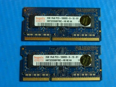 Apple A1278 SO-DIMM Hynix 4GB 2x2GB Memory PC3-10600S-9-10-B1 HMT325S6BFR8C-H9 - Image 1 of 2