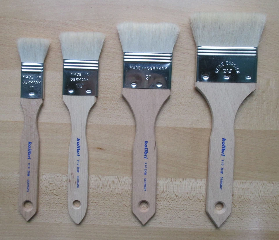 Breiter Pinsel aus weichem weißem Ziegenhaar von Kolibri - 1 Stück (Nr 651)