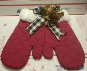 GUANTES DE HORNO DECORACIÓN DE PARED NAVIDAD APROX 14,5"W X 12"L HECHOS A MANO PERSONALIZADOS "A" UB10 - Imagen 1 de 2