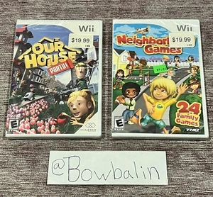 Neighborhood Games & Our House Party  ( Nintendo Wii SET , 2009 ) New & Sealed ! - Picture 1 of 4