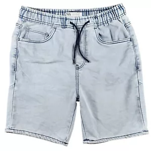 ZARA Mens Denim Shorts Size M Light Wash Drawstring Waist Casual Streetwear - Picture 1 of 10