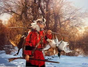 PAUL CALLE, A BOUNTIFUL DAY MOUNTAIN MAN LIMITED EDITION PRINT, TRAPPER, HUNTER - Picture 1 of 1