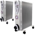 Oil Filled RADIATOR inc. TIMER Electric Oil Heater with Heat Thermostat & Timer