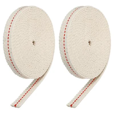 Algodón Aceite Lámpara Mecha 1/2" Ancho 3 Metro con Roja Puntada, 2 Rollos - Imagen 1 de 4